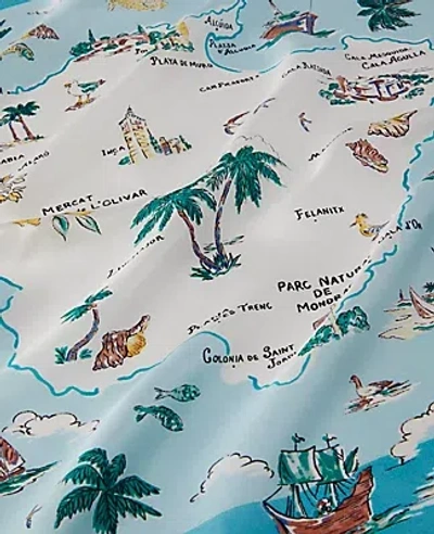 Ann Taylor Eyelet Silk Little Scarf In Sea Isle