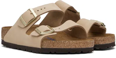 Birkenstock Beige Regular Arizona Soft Footbed Sandals In Sandcastle