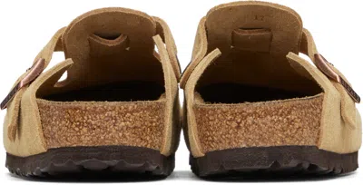 Birkenstock Beige Narrow Boston Soft Footbed Slip-on Loafers In Latte Cream