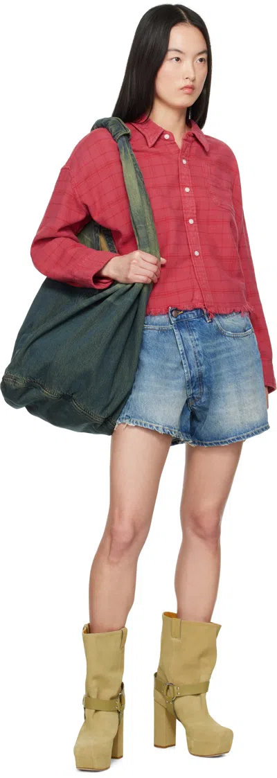 R13 Crossover Short In Bain Blue