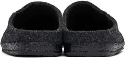 Birkenstock Zermatt Rivet Womens Faux Fur Mule Slide Slippers In Anthracite
