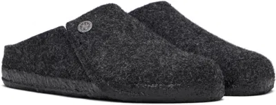 Birkenstock Zermatt Rivet Womens Faux Fur Mule Slide Slippers In Anthracite