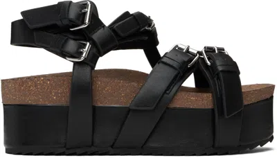 R13 Black Platform Sandals In Black