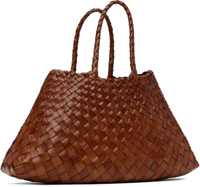 Dragon Diffusion Tan Santa Croce Small Tote In Brown