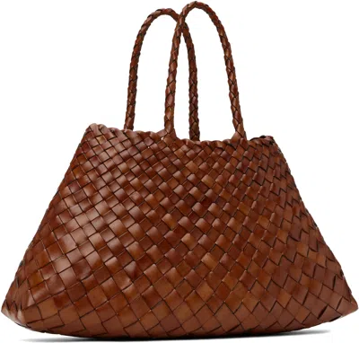 Dragon Diffusion Tan Santa Croce Small Tote In Brown