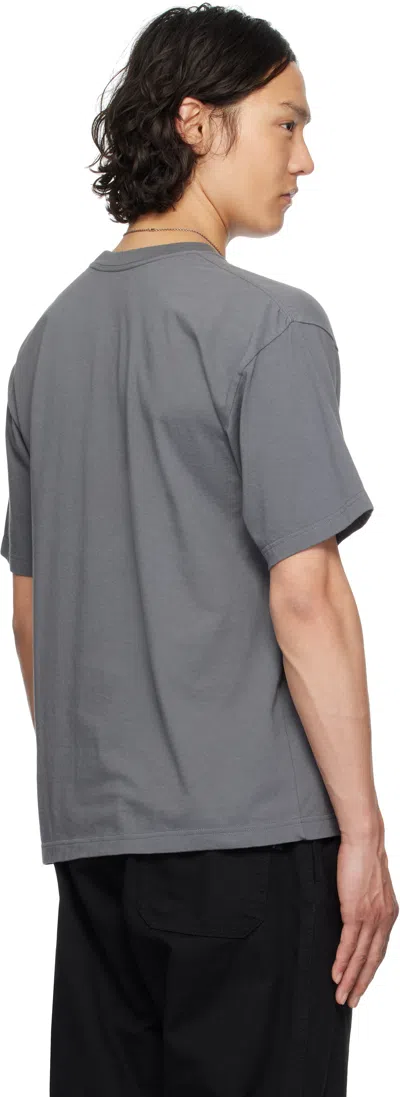 Yohji Yamamoto Crew Neck Graphic Print Short Sleeves In Grey