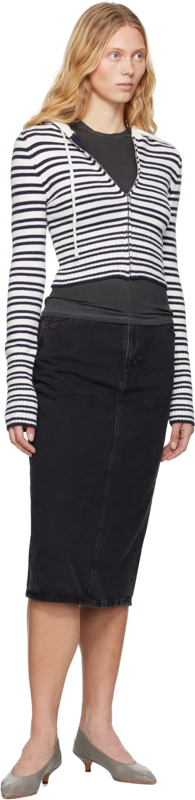 Levi's Black High Rise Slit Midi Skirt In Open Mind