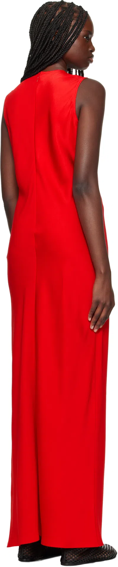 Ami Alexandre Mattiussi Ami Paris Sleeveless Maxi Dress In Coquelicot