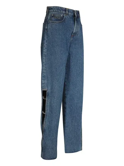 Gcds Wide-leg Jeans In Blue