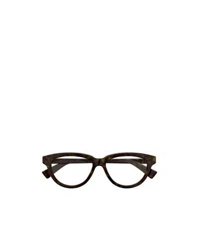 Bottega Veneta Oval Frame Glasses Glasses In Black-black-transparent