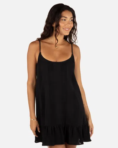 Inmocean Women's Solid Stripe Gauze Scoop Neck Mini Dress In Black