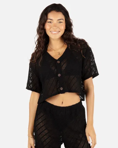 Inmocean Women's Crochet Camp Shirt In Black