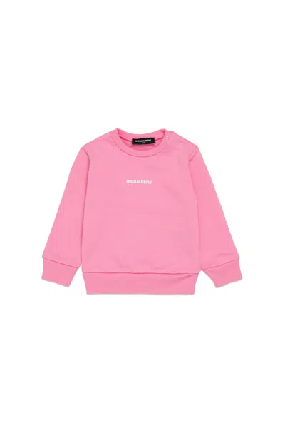 Dsquared2 Crew-neck Sweatshirt With  Logo In Pink