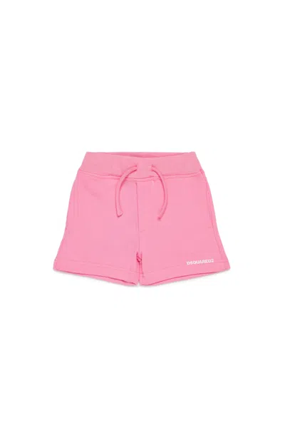 Dsquared2 Fleece Shorts With  Logo In Pink