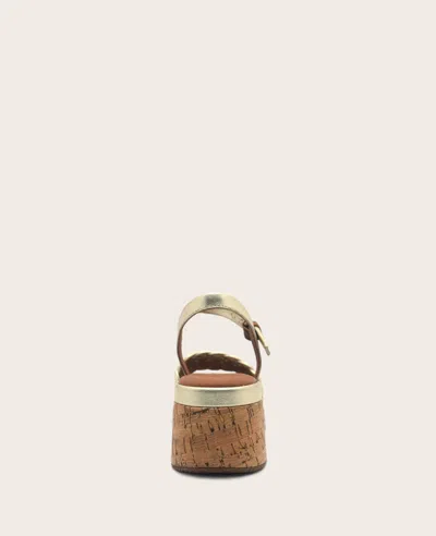 Gentle Souls - Dorris Woven Leather Cork Platform Sandal In Platino Leather