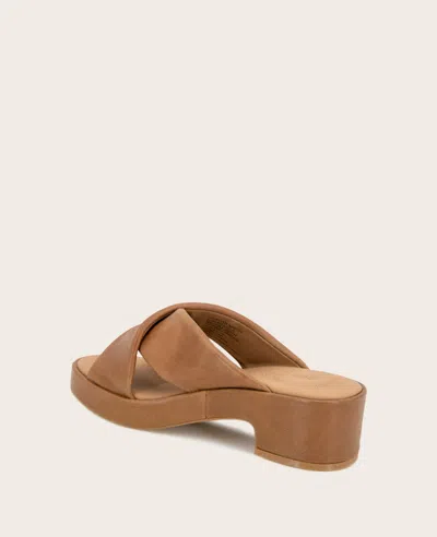 Gentle Souls - River Leather X Band Platform Sandal In Luggage Leather