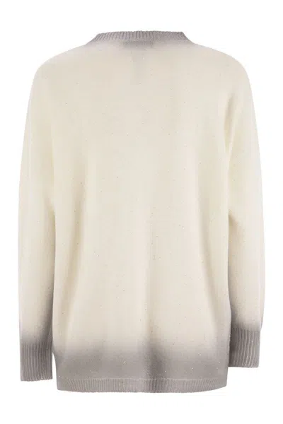 Fabiana Filippi Cotton And Linen Jersey With Sequins In Neutral