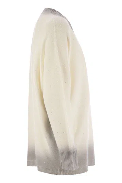 Fabiana Filippi Cotton And Linen Jersey With Sequins In Neutral