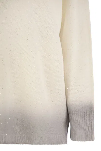 Fabiana Filippi Cotton And Linen Jersey With Sequins In Neutral