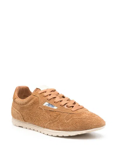 Autry 'windspin Low' Brown Sneaker With Logo On The Side And On The Heel In Brown