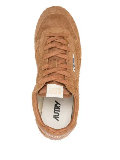 Autry 'windspin Low' Brown Sneaker With Logo On The Side And On The Heel In Brown