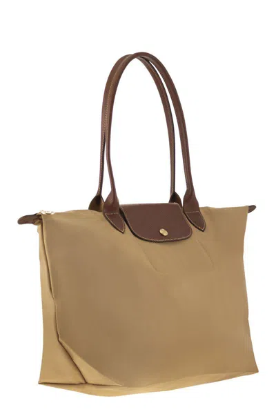 Longchamp Le Pliage Original Shoulder Bag L In Beige
