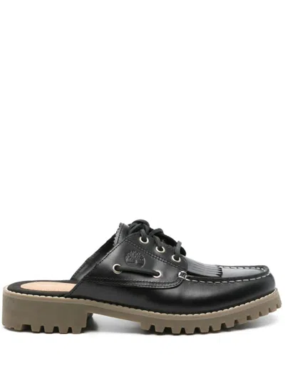 Timberland Black Mules With Lace-up In Black