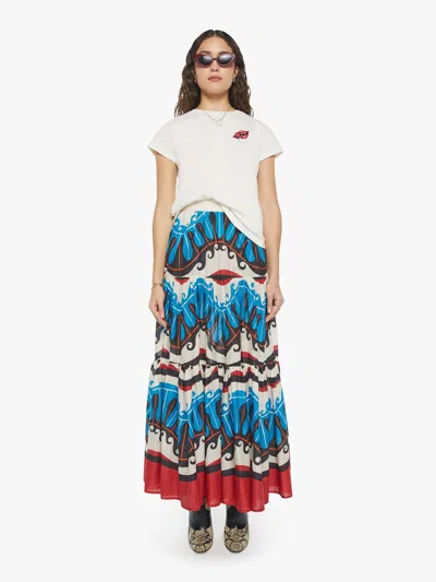 La Doublej Abstract-print Maxi Skirt In Red