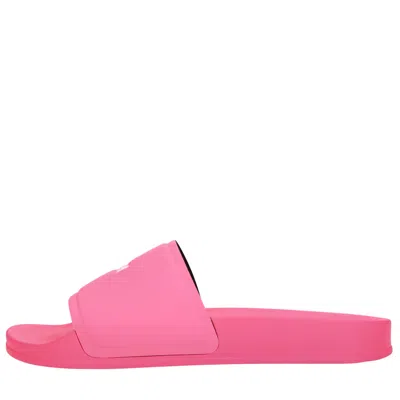 Msgm 15mm Rubber Pool Slide Sandals In Fucsia Vivaci