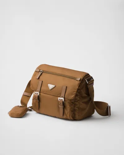 Prada Re-nylon Shoulder Bag In Brown