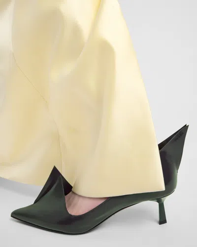 Prada Women's Brushed Leather Dã©colletã© In Fir Green