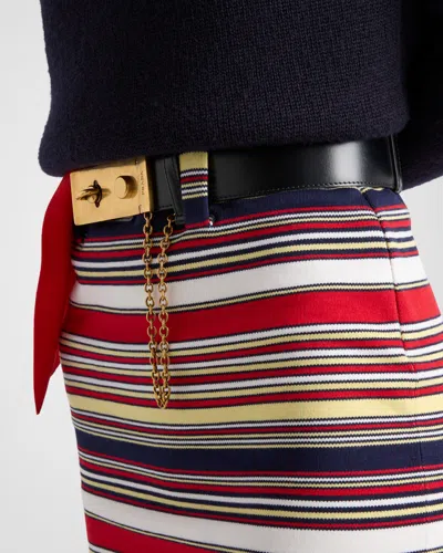 Prada Cotton Skirt In Red/blue