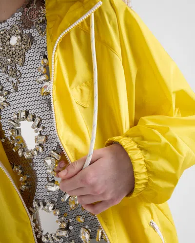 Prada Yellow Raincoat In Lightweight Re-nylon In Citron Yellow