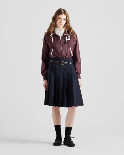 Prada Re-nylon Hooded Jacket In Garnet