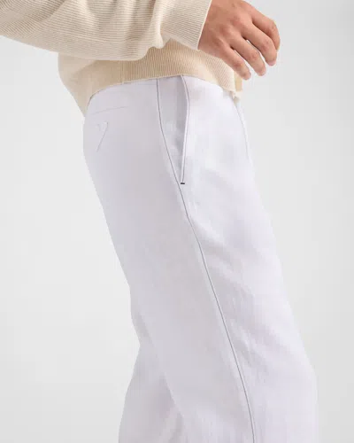 Prada Men's Sartorial Linen Pants In White