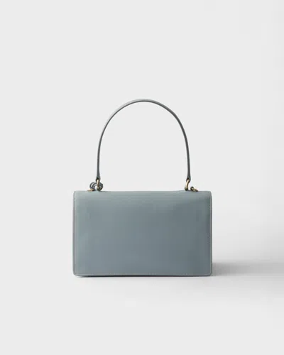 Prada Leather Structured Handbag Gold-tone Hardware In Silver