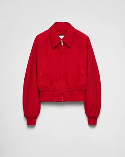 Prada Canvas Jacket In Red