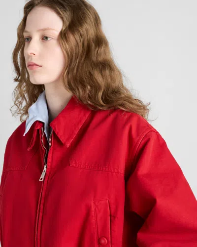Prada Canvas Jacket In Red