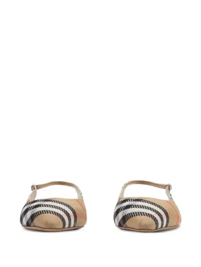 Burberry Check Birdie Slingback Ballerina Flats Women In Multi