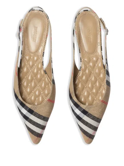 Burberry Check Birdie Slingback Ballerina Flats Women In Multi