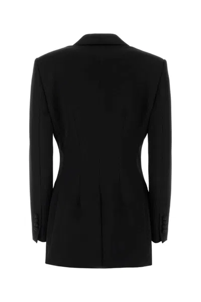 Dolce & Gabbana Black Stretch Wool Blend Blazer In Black