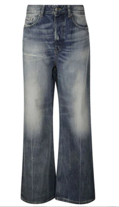 Diesel Washed Effect Wide Leg Jeans In Multicolor