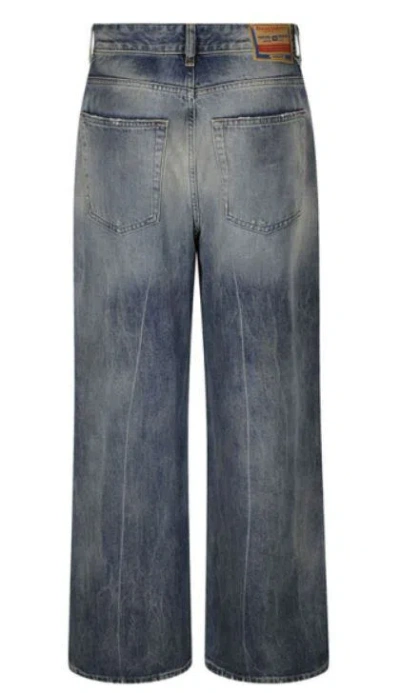 Diesel Washed Effect Wide Leg Jeans In Multicolor