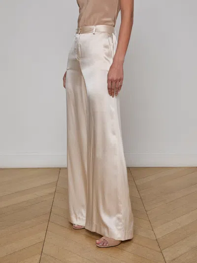 L Agence Gavin Silk Wide-leg Pant In Champagne