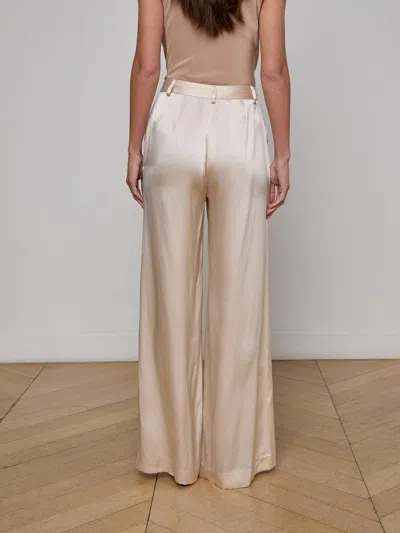 Shop L Agence Gavin Silk Wide-leg Pant In Champagne