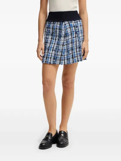 Hugo Boss Mini Skirt In Multicolored Tweed In Blau