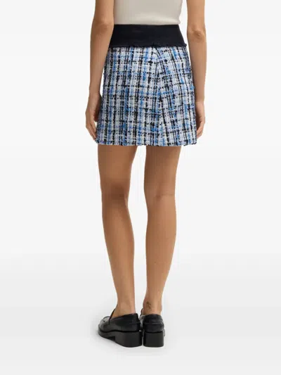 Hugo Boss Mini Skirt In Multicolored Tweed In Blau