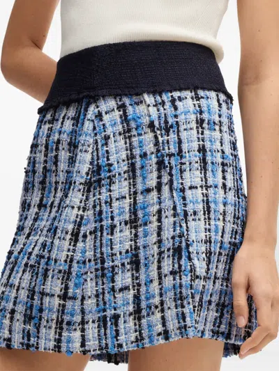 Hugo Boss Mini Skirt In Multicolored Tweed In Blau