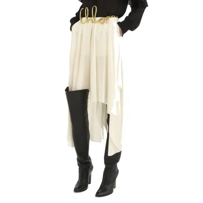 Chloé Knee-high Boots With Pointed Toe And Cone Heel In Black