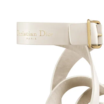 Dior Sun Leather Flat Sandals With Crisscross Straps In Gold